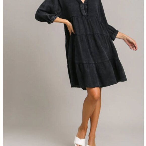 Size Large Umgee snow washed cotton gauze dress in Ash - Picture 12 of 14